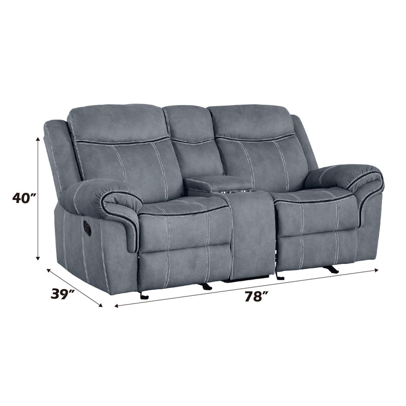 Zubaida - Two Tone Recliner Loveseat With USB Port Console