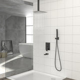 16" Ceiling Mount Square Shower System With Waterfall Tub Spout And Rough In Valve