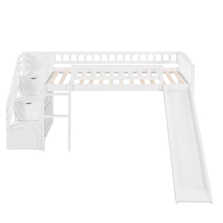 Loft Stairway Bed With 2 Drawers And Slide