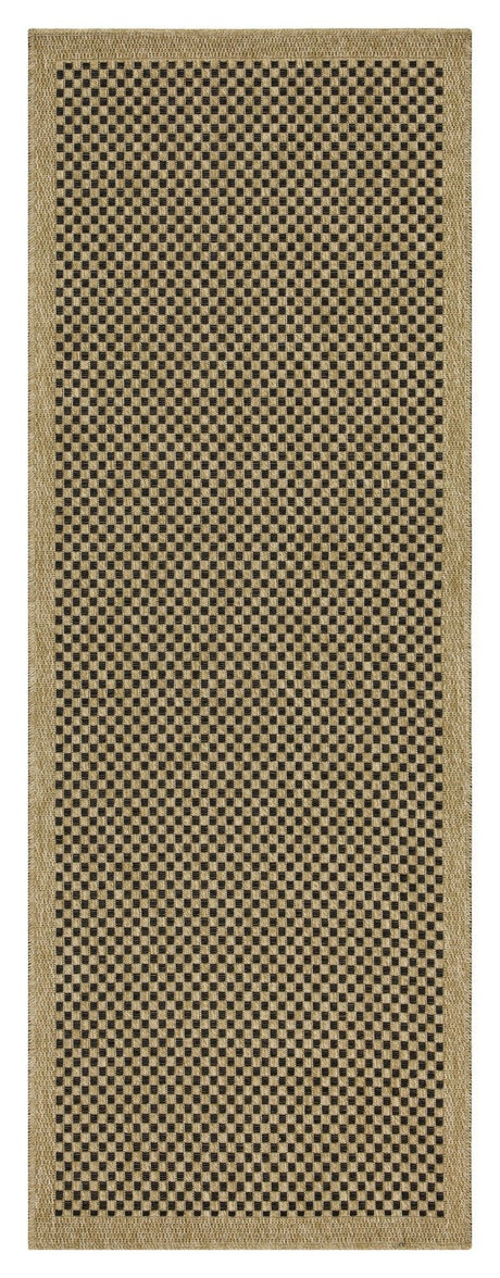 Earth - 5'3" X 7'3" Indoor, Outdoor Area Rug, Polypropylene - Jute / Black