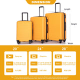 3 Piece Luggage Sets Lightweight Suitcase With Two Hooks, Spinner Wheels, Tsa Lock