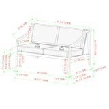 Modern Curved Arm Upholstered Outdoor Loveseat