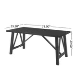 Farmhouse Style Dining Table With Wood Like Top