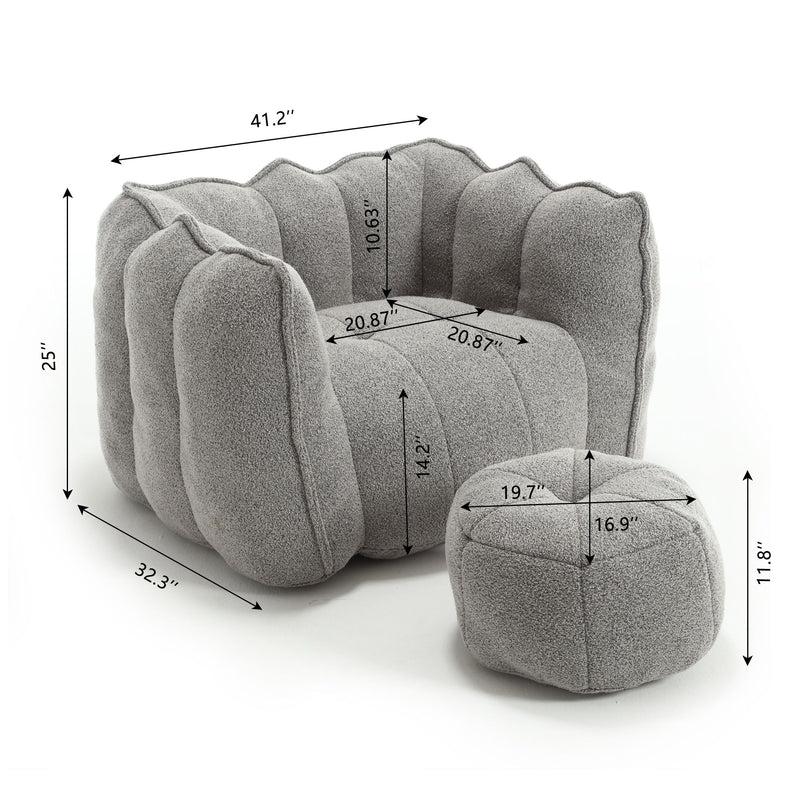 Soft Bean Bag Chair With High Resilient Foam