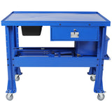 Mobile Tear Down Table With 3.5 Gallon Part Washer And 110V Pump - Blue