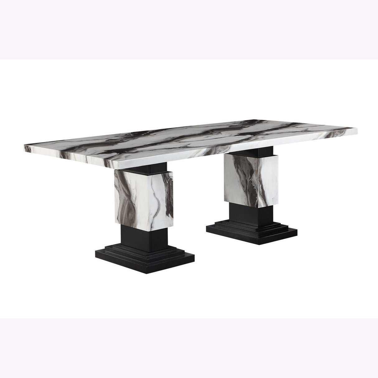 Stacey - Dining Table Set - Black / White
