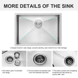 Modern Undermount Stainless Steel Kitchen Sink 16 Gauge, Deep Single Bowl
