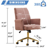 Ergonomic Mid-Back Office Chair With Striped Velvet Fabric