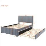 Elegant Upholstered Platform Bed With Twin Size Trundle