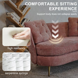 Loveseat Sofa, Upholstered Couch With Metal Legs