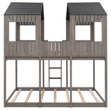 Bunk Bed With Roof, Window, Guardrail, Ladder