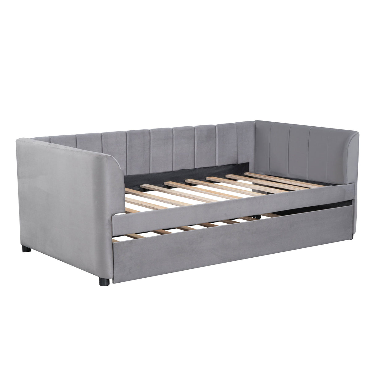 Upholstered Daybed With Ergonomic Design Backrest