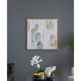 Modern Oil Painting, Square Framed Wall Art For Living Room Dining Room - Multicolor