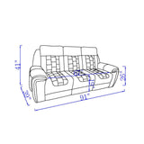 Clark - Blanche / Velvet Power Reclining Sofa With LED - Black
