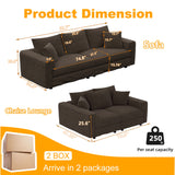 Plush Corduroy 4 Seat Sofa, Modern Comfy Upholstered Sofa Cloud Couch, Deep Seat Couches With Soft Pillows