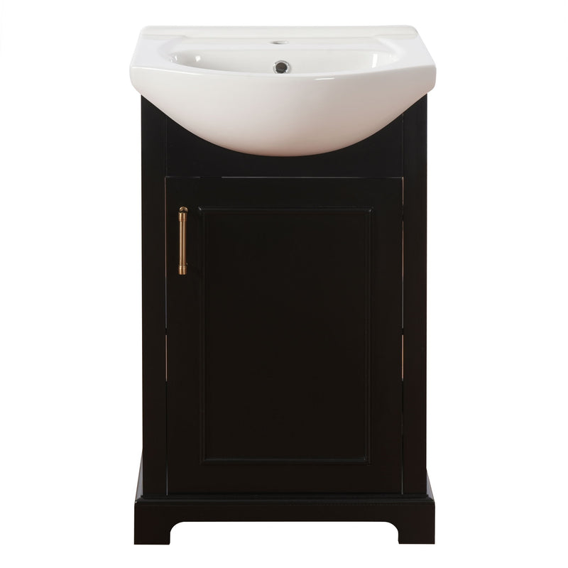 20" Bathroom Vanity With Bulged Sink, Freestanding Single Vanity Set, Soft Close Door