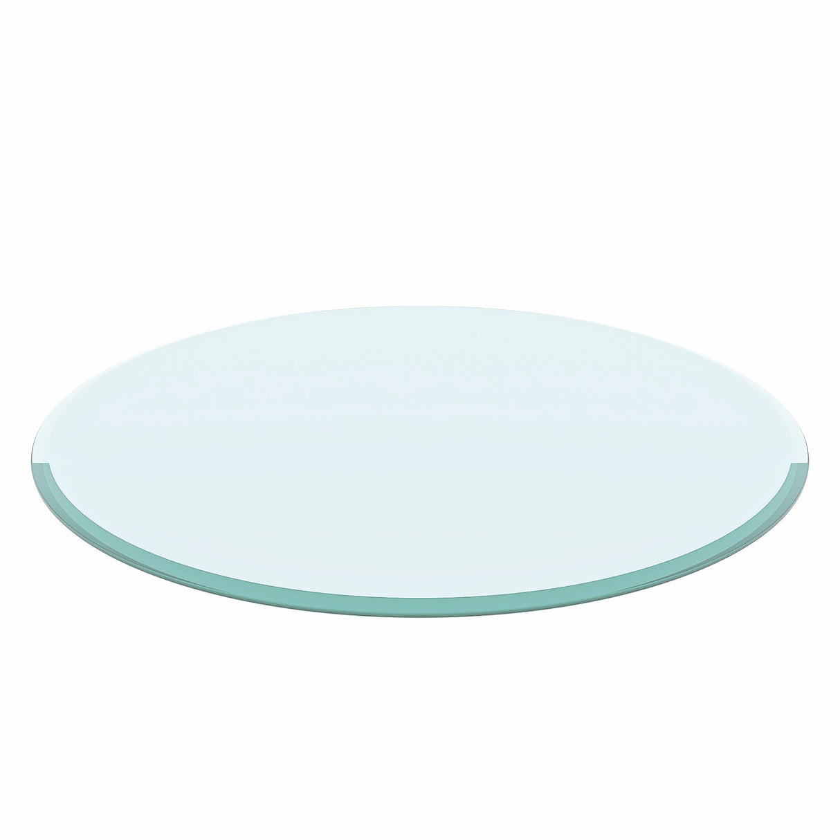 28" Round Tempered Glass Table Top Clear Glass Thick Beveled Polished Edge