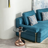 Modern Minimalist Coffee Table With Steel Legs And Tempered Glass Top