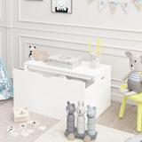 Toy Storage Organizer With Rolling Drawer, Chest With Wheels, Large Pull Out Bin For Nursery - White