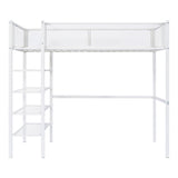 Loft Bed With 4 Tier Shelves And Storage