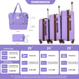 5 Piece Set Hardshell Carry On Luggage Set With Tsa Lock