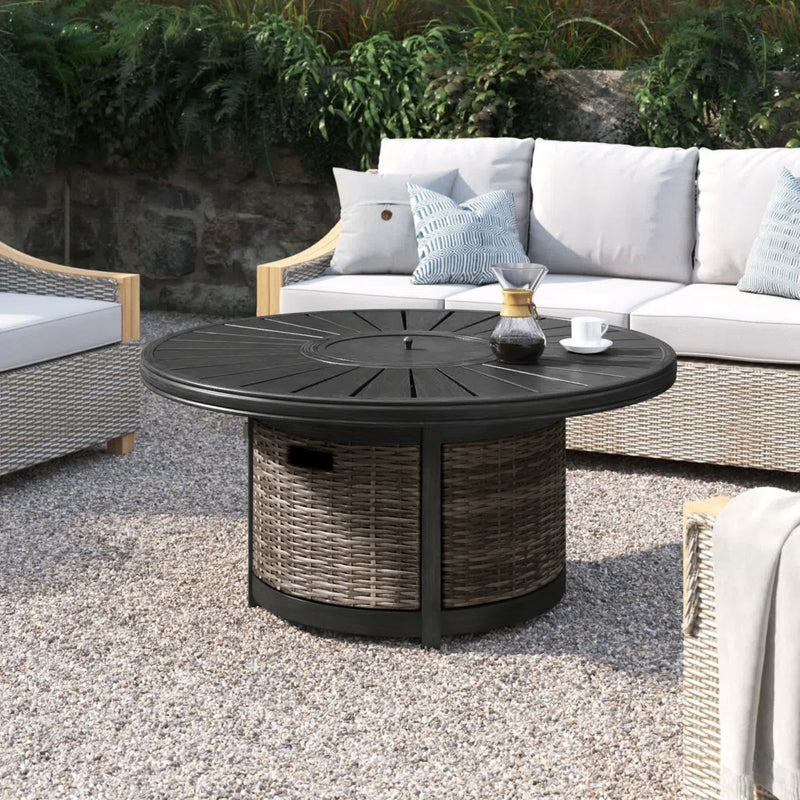 Cassara Resort - Propane Outdoor Fire Pit Table - Brown