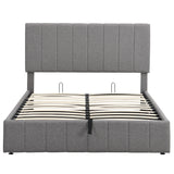 Elegant Upholstered Platform Bed With Hydraulic Storage System