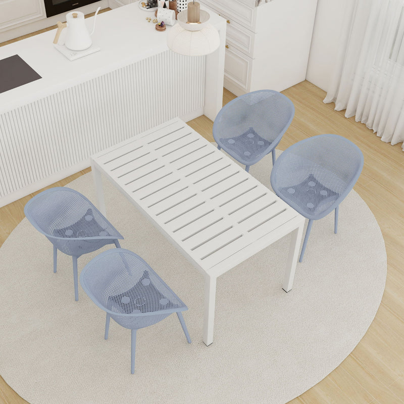 4 Pack Lounge Chair Set With Long Table