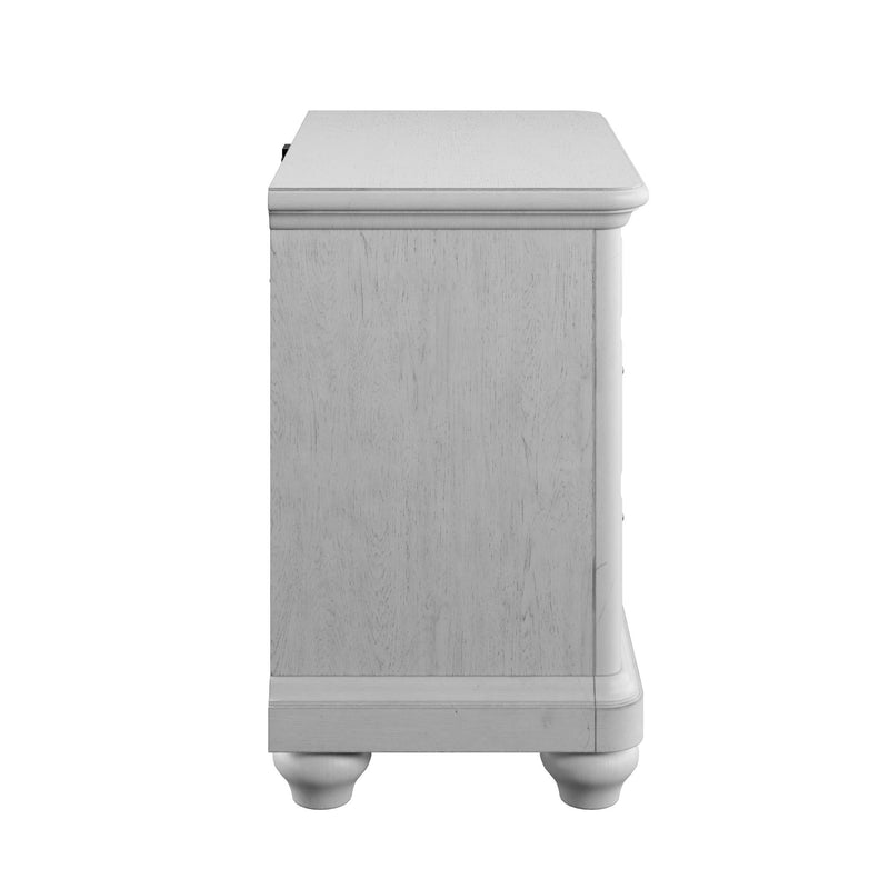 3 Drawer Nightstand With USB - Gray - Wood