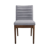 Mid Century Modern Dining Chair (Set of 2) With Channel Stitching - Dark Gray