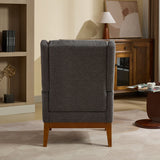 Wide Modern Accent Chair With Wood Legs For Living Room