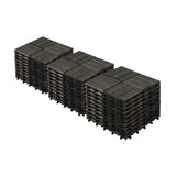 Acacia Wood Interlocking Deck Tiles Checker Pattern For Outdoor Flooring
