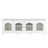 StylishTVcabinet Entertainment CenterTV Stand, TVconsoletable, Media Console, Solidwood Frame, Changhong Glass Door, Metal Handle