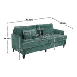 Mid Century Modern Chenille Fabric Loveseat Sofa, 2 Seat Upholstered Couch