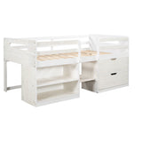 Loft Bed With Two Shelves And Two Drawers