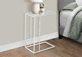 Accent Table, C - Shaped, Tempered Glass, Stylish Design Contemporary & Modern