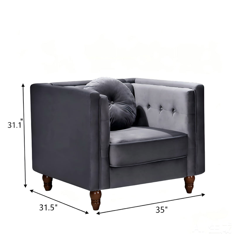Chesterfield Accent Tufted Square Arm Side Chair