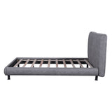Upholstered Platform Bed With 2 Large Headrests And Thick