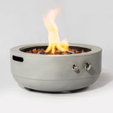 23" Propane Gas Fire Pit Bowl, 40000 Btu Round Steel Fire Pit For Outside Patio Deck Garden Backyard - Gray