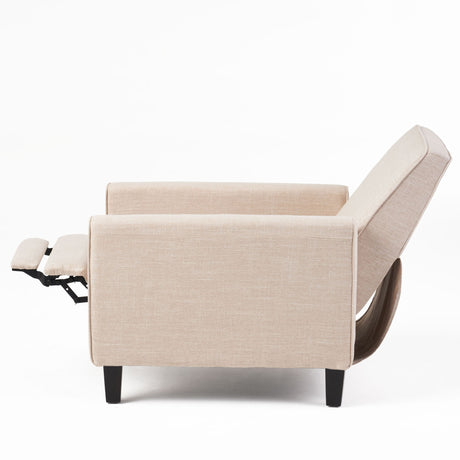Linen Push Back Chair For Elegant Home - Light Beige