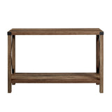 Farmhouse Metal X Table With Lower Shelf