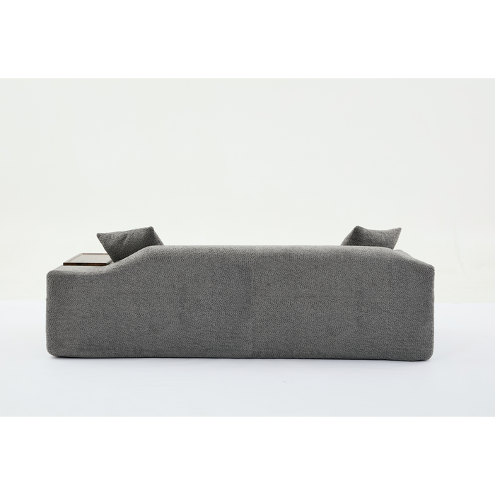 [NEW ARRIVED] [VIDEO PROVIDED]2 Piece Boucle Cloud Sofa Set, Upholstered Sofa Set, Modern 3 Seater and 2 Seater Sofa with MDF End Table for Living Room ,Apartment,3+2 couch,Boucle,Dark Gray