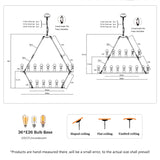 Extra Large Wagon Wheel Chandelier, 2 Tier 36 Lights (No Include) Farmhouse Industrial Round High Ceiling Pendant Light Adjustable Chain, For Dining Room, Living Room, Kitchen - Black