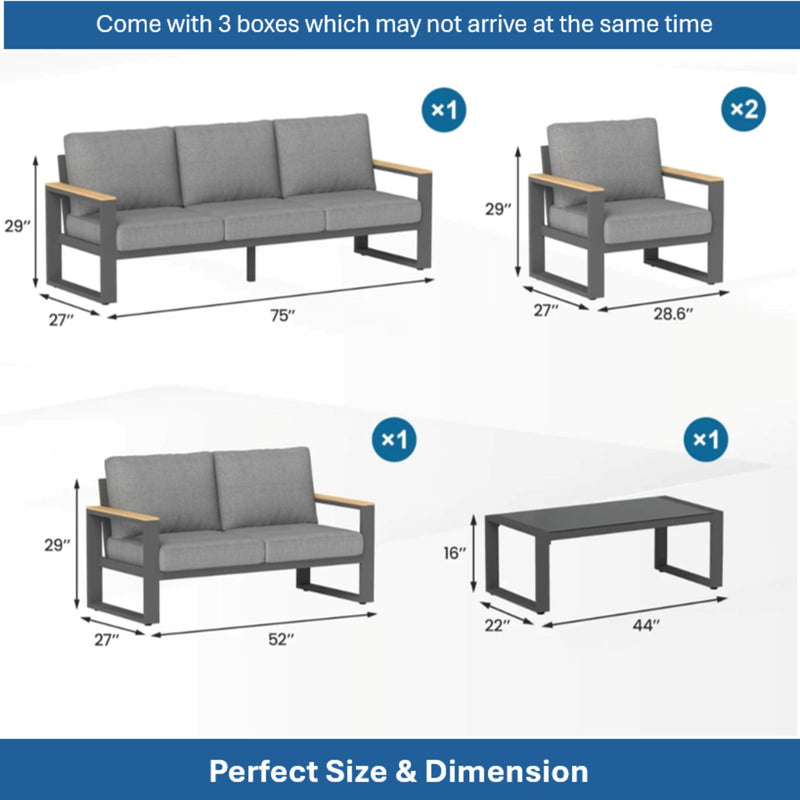 Modern Outdoor Sofa Set With Coffee Table