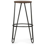 Simeon - Multifunctional Metal Stool With Wood Seat