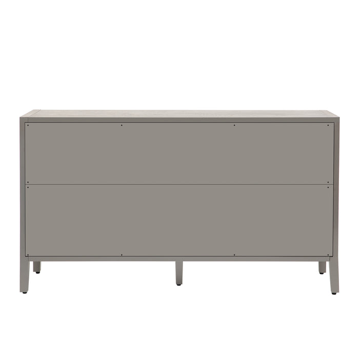 U-STYLE  Storage Cabinet Sideboard Wooden Cabinet with 4 Metal handles ,4 Shelves and 4 Doors for Hallway, Entryway, Living room