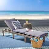 Ariana - Wood Chaise Lounge With Cushion