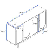 4 Door Intaglio Storage Cabinet - Mint Green