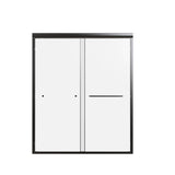 Semi-Frameless Double Sliding Shower Door, Bypass Shower Door, 1 / 4" (6Mm) Thick SGCC Tempered Glass Door