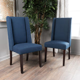 High Back Dining Chair With Wingback Design (Set of 2)